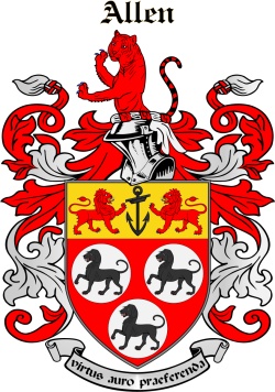 Allin family crest Allin family crest